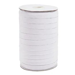 1roll Flat Elastic Cord Stretch Rope Sewing Thread White Black 4 5 6 8 10 12 14mm Handmade Multiple Function173S