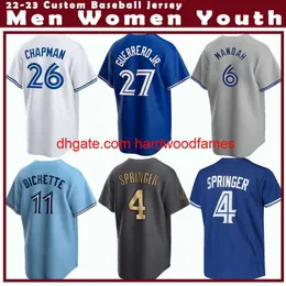 Maglia da baseball Vladimir Guerrero Jr. Bo Bichette George Springer Matt Chapman Kevin Gausman Alejandro Kirk Alek Manoah Lourdes Gurriel Jr. Romano