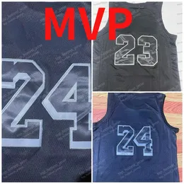 Retro Basketball Jersey 24 Black Michael 23 Męskie koszulki zszyte MVP