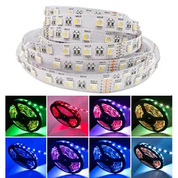 LED Strips 5050 SMD 5M 600LEDs RGB Flexible LED Strip Rope Lights 120LEDs/M Waterproof String Light Tape 12V DC for Bedroom Kitchen Crestech168