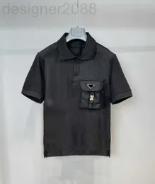 Herrpolos sommar ny designer polo skjorta nylon och bomull blandning material USA storlek ￶verdimensionera tshirts mode ficka mens lyx lapel y1qy