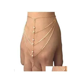 Braccialetto di perline con fili di perline per donna Uomo Moda Beautifly Gioielli 925 Sier Placcato oro Mtilayer Set con diamanti bianchi Fascino Dh4Yi