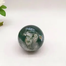 Decorative Figurines Objects & Natural Water Grass Agate Crystal Ball Stone Graceful Winding With Artistic Value Of The Collecti