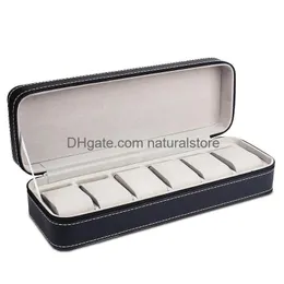 Jewelry Boxes 6 Slot Watch Box Portable Travel Zipper Case Collector Storage Boxblack 311 T2 Drop Delivery Packaging Display Dhh7U