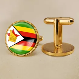 Zimbabwean flagga manschettknappar National Flag Cufflinks av alla l￤nder i World Suit -knappdekoration f￶r fest presenthantverk