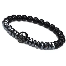 Beaded Hematite Beads Bracelets Skl Bangles Bijoux Rope Titanium Steel Bangle Nature Stone Men Jewelry Halloween Drop Deliver Dhgarden Dhfkw