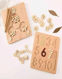 Zabawka dla niemowląt Montessori edukacyjna matematyka matematyka wczesna edukacja drewniana tablica gier pisanie z grami pióra Puzzle AIDS2433486