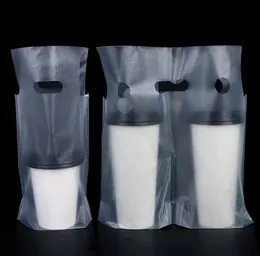 パッケージバッグ使い捨てのコーヒーショップショッピングモールジューステイクアウトパッケージシングルドーブルカッププラスチックパッケージバッグ28 cmフードグレードミルク