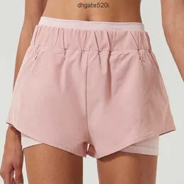 Designer Short Women Yoga Pant Womens Legging Back Zipper Pocket Anti Light Fitness Outdoor Pantaloncini traspiranti Feeling