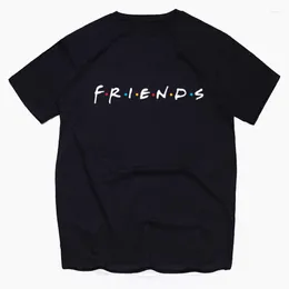 Camisetas masculinas Friends Camisetas com estampa de letras Moda Programa de TV Streetwear Homens Mulheres Camisas casuais de puro algodão Harajuku Tees Tops Unissex