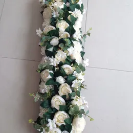 장식용 꽃 50/100cm DIY 웨딩 꽃 행 벽 배열 용품 모란 장미 인공 장식 철 아치