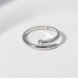 Pierścień do paznokci luksusowa biżuteria pierścienie midi dla kobiet tytan stalowy stalowy złoto Process Prezenty modowe dla kobiecych akcesoriów zanika