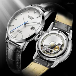 Armbanduhr Cadisen Männer Uhren Automatische mechanische Handgelenk Uhr Miyota 9015 Top Real Diamant gebogene Saphirglasuhr