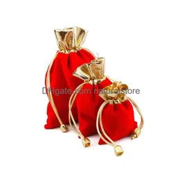 Sacchetti di gioielli sacchetti eleganti veet buste borse lanugine flanella di gioielli sache charium morium cotone flanella dorato confezionato 50p dhcj1