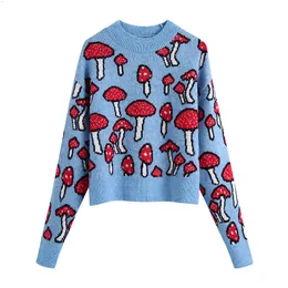 女性用セータースプリングシンプルで多用途の漫画jucquard geometrica maglione pullover ladiesジャンパー230214