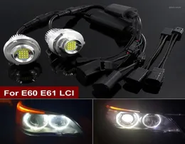 2PCS 160W Canbus Angel Eye LED Lights White For 5series E60 E61 LCI Halo Ring Light Bulb Reflight Stylling11007393