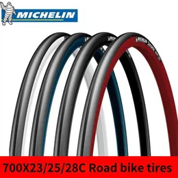 Pneus Michelin Road Bike Pneu Multicolor Ultralight Slick 700*23c 25c 28c Acessórios para bicicletas de bicicleta dinâmica 700C 0213