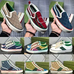Box ile Designer Sneakers GGity Shoes 2022 Designers Tennis 1977 spor ayakkabıları guccie Kırmızı yeşil kanvas Luxurys Ayakkabı Bej Mavi yıkanmış jakarlı denim TJ