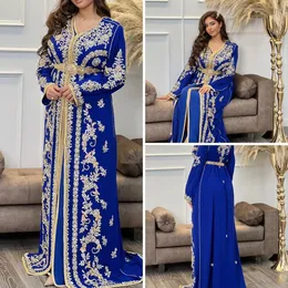 Party Dresses 129Van Dubai Moroccan Caftan Evening Lace Saudi Arabia Prom Dress Muslim Abayas 2023 Long Sleeves Vestidos de Fiesta 230214