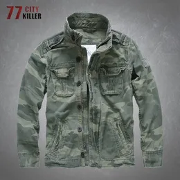 Mens Jackets Camouflage Military Denim Casual Cotton Comfortable Multipocket Coats Male Army Combat Tactical Jacket 230214