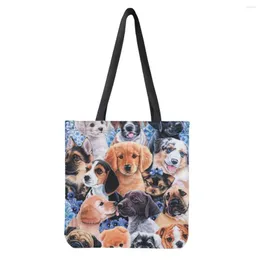 Bolsas de noite forudesigns Prind fofo cão estampar rua casual saco feminino férias férias obrigatórias para compras de grande capacidade