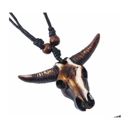 Подвесные ожерелья ретро смоля коровь головы этнический стиль путешествия маленький подарок оптом
