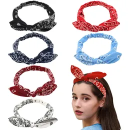 Masowe kobiety Wstążka Kwiatowy opaski na głowę Akcesoria do włosów Lopard Krewk Bow Bow Hair Band Girl