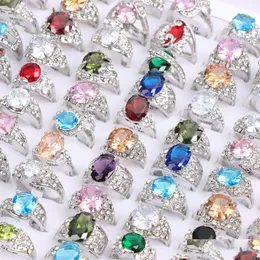 Cluster Rings Fashion Colorf Crystal Циркон Модные металлические украшения для женщин.