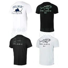Açık T-Shirts Pelajik Balıkçı Gömlekleri Shortsleeve Erkekler Performans UPF50 Güneş Koruma Gömleği Nefes Alabilir Açık Spor Balıkçılık Giyim J230214