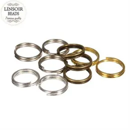 Linsoir 200pcs Лоты открытых прыжков двойные кольца с двойными петлями золотые расколотые кольца разъемы для украшения ювелирных изделий DIY F9062510