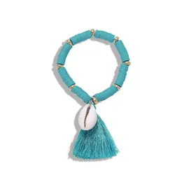 Link Chain Ethnic Fashion Creative Wild Handwoven Colorf Line Rope Shell Bracelet Female Drop Delivery Jewelry Bracelets Dhody