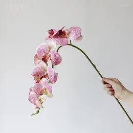 Dekorativa blommor Latex 9-huvuden Artificiell fjäril orkidé 5 färger stor storlek Fake Phalaenopsis Silicon Pu Real Touch Wedding Home Decor