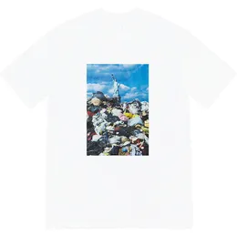 Trash Men's T-shirts Classic Box Statue of Liberty Garbage Dump Printed Summer Short Sleeve Tee