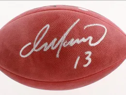 Marino Polamalu Payton KELCE MAHOMES Barkley MANNING WITTEN Autografado Assinado Assinado Autografo Bola de futebol colecionável