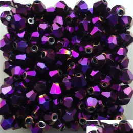 その他の販売新しい紫色の100pcs 4mm be Austria Crystal Beads Charm Glass Loose Spacer Bead for DIY Jewelry Making Drop Derviric