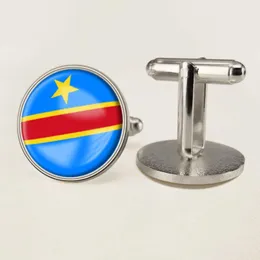 Flag Cufflinks of the Democratic Republic of the Congo Suit Button Suit Decoration for Party Gift Crafts