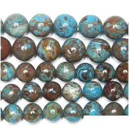 Stone 8mm Natural Blue Crazy Lace Agates Okrągłe luźne koraliki 4 6 8 10 12 mm rozmiar wyboru do produkcji biżuterii Dhgarden Dhyaw