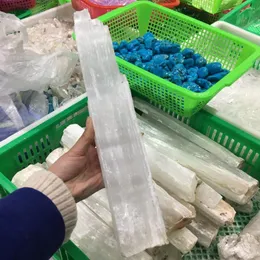 Dekorativa figurer Selenit Sticks White Gypsum Crystals Wands Blades 800g
