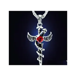 Collane con ciondolo Collana punk in Europa e in America Ali d'angelo Serpentine Cross Mens Cool Accessori Drop Delivery Jewelry Pendenti Dhpqt