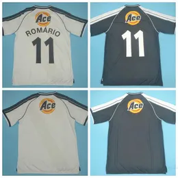 2000 2001 Futbol Vintage 11 Romario Retro Jersey Dede Luizao Paulo Miranda Juninho Donizete Maç Yıpranmış Siyah Beyaz Futbol Gömlek Kitleri D-J-M