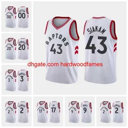 스티치 2022 농구 저지 Pascal Siakam Dewan Hernandez Jeremy Lin Serge Ibaka OG Anunoby Kawhi Leonard Custom White Size S-XXXL