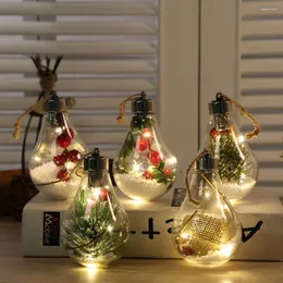 Party Decoration Christmas Bulb Ball LED Transparent Tree Pendant Plastic Holiday Home Year Gift