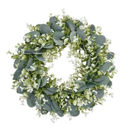 Decorative Flowers & Wreaths Artificial Eucalyptus Wreath Sunflower Garland Simulation Green Plants For Wedding Wall Decoration Home Door De