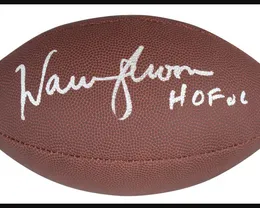 Warren Moon Elway Rice Montana Lamonic Hopkins Rodgers Gates Unitas Adams Autograferad signerad signatur Signatur Auto Autograf Samlingsbar fotbollsboll