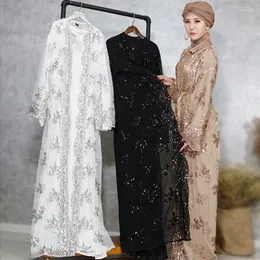 Ethnic Clothing haft na Bliskim Wschodzie Dubaj Muzułmańska szata Kobiety Kimono Cardigan Hidżab Kaftan Islam Caftan Abayas Spódnica