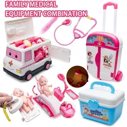 Andere speelgoed Kinder Simulatie Doctor Toy Suit Medicijnkit Toolbox Girl Nurse Boy Stethoscope Injectie speelgoed Rol Play Play Play Play 230213