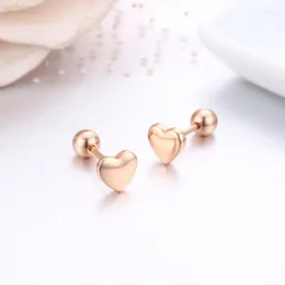 Ohrstecker Niedliche Mini Kleine Pfirsich Herz Schraubverschluss Für Frauen Kinder Baby Mädchen Messing Gold Farbe Piercing Schmuck Ohrringe Aros