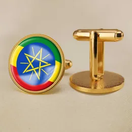 エチオピアの旗は、パーティーギフト工芸のための世界のスーツボタンスーツの装飾の装飾の世界のすべての国の国旗のカフリンクス国旗のカフリンクス