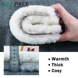 Shoe Parts Accessories NOIPACE Genuine Thick Sheepskin Insoles Heated Women Men Warm Fluffy Wool Cozy Breathable Inner Soles for Shoes Boots Slippers 230214