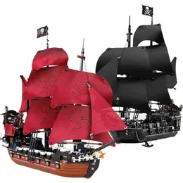 Caribbean Pirate Ships Building Blocks Black Pearl Bricks Set Queen Anne's Revenge Ship Model Children Toys Kids Gifts205V